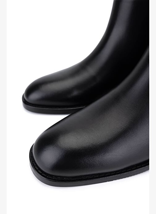 Tamer Tanca Kadın Hakiki Deri Siyah Klasik Çizme - Görsel 4