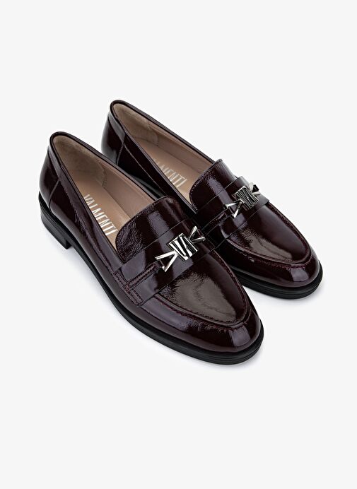 Valmenti Kadın Hakiki Deri Bordo Loafer Ayakkabı - Görsel 3