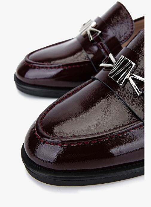 Valmenti Kadın Hakiki Deri Bordo Loafer Ayakkabı - Görsel 4