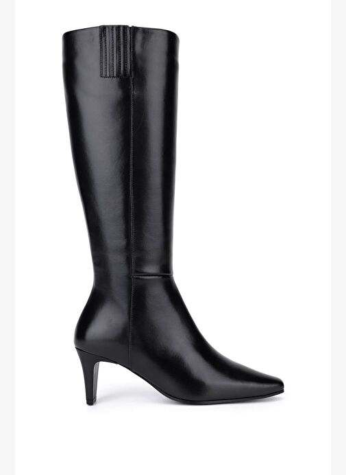 Tamer Tanca Kadın Hakiki Deri Siyah Klasik Çizme - Görsel 2