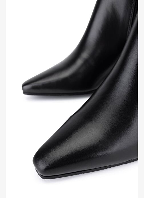 Tamer Tanca Kadın Hakiki Deri Siyah Klasik Çizme - Görsel 5