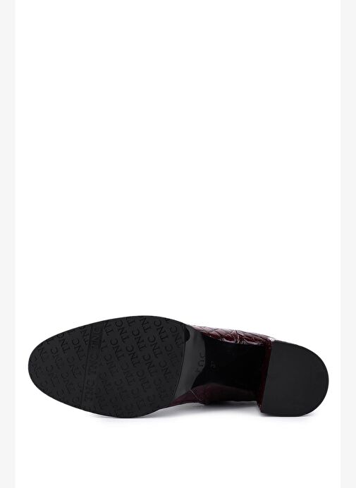 Tamer Tanca Kadın Hakiki Deri Bordo Rugan Klasik Bot - Görsel 6