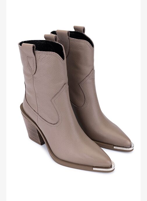 Tamer Tanca Kadın Hakiki Deri Vizon Klasik Bot - Görsel 3