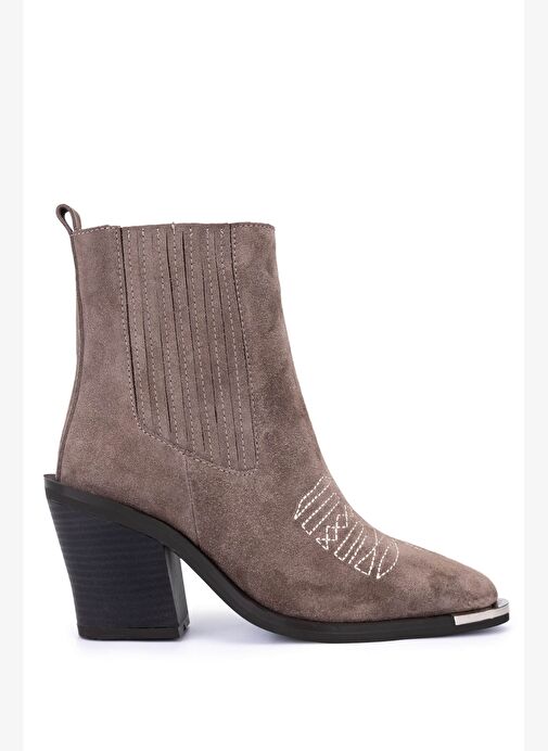 Tamer Tanca Kadın Hakiki Deri Kahverengi Klasik Bot - Görsel 2