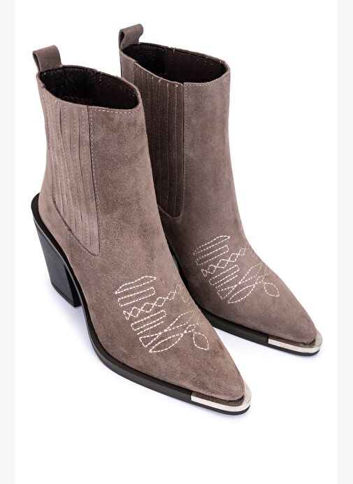 Tamer Tanca Kadın Hakiki Deri Kahverengi Klasik Bot - Görsel 3