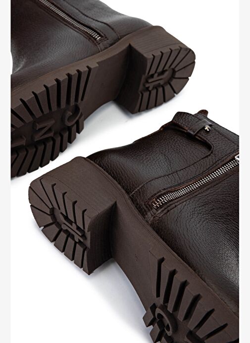 Tamer Tanca Kadın Hakiki Deri Kahverengi Casual Bot - Görsel 4