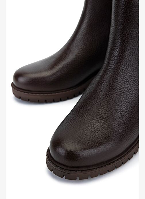 Tamer Tanca Kadın Hakiki Deri Kahverengi Casual Bot - Görsel 5