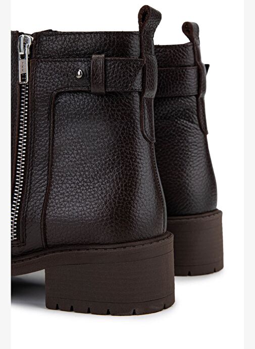 Tamer Tanca Kadın Hakiki Deri Kahverengi Casual Bot - Görsel 6