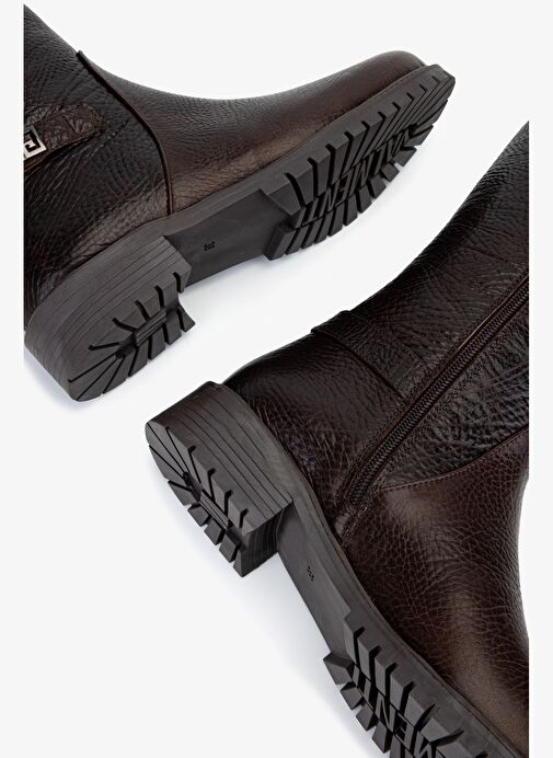 Valmenti Kadın Hakiki Deri Kahverengi Düz Çizme - Görsel 7