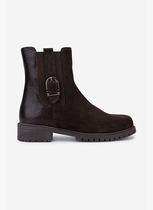 Valmenti Kadın Hakiki Deri Kahverengi Düz Bot - Görsel 2