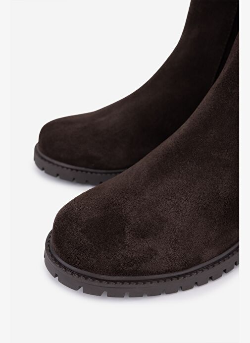 Valmenti Kadın Hakiki Deri Kahverengi Düz Bot - Görsel 4