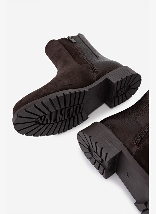 Valmenti Kadın Hakiki Deri Kahverengi Düz Bot - Görsel 6