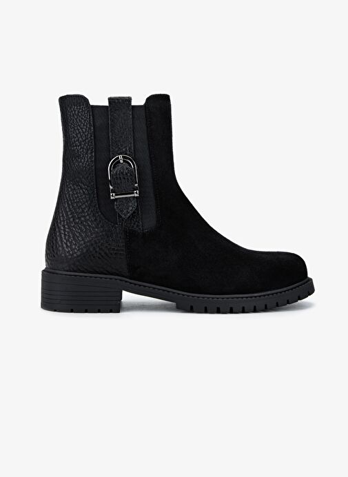 Valmenti Kadın Hakiki Deri Siyah Düz Bot - Görsel 2