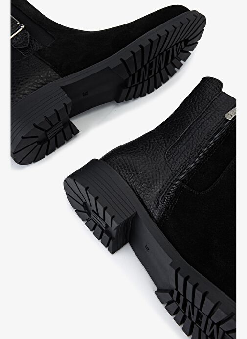 Valmenti Kadın Hakiki Deri Siyah Düz Bot - Görsel 6