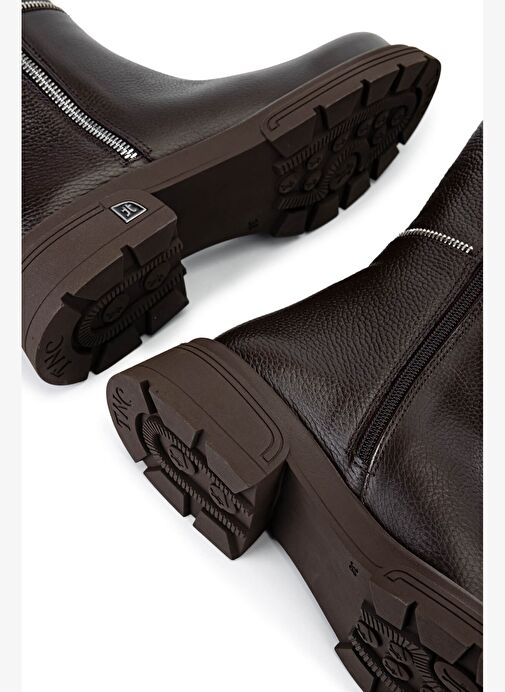 Tamer Tanca Kadın Hakiki Deri Kahverengi Floter Klasik Çizme - Görsel 4