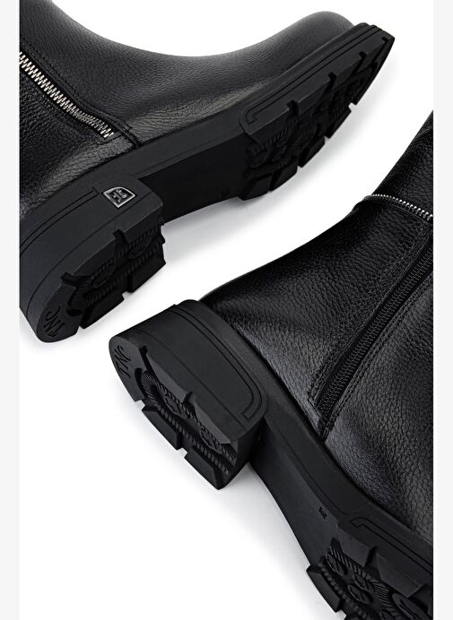 Tamer Tanca Kadın Hakiki Deri Siyah Floter Klasik Çizme - Görsel 4