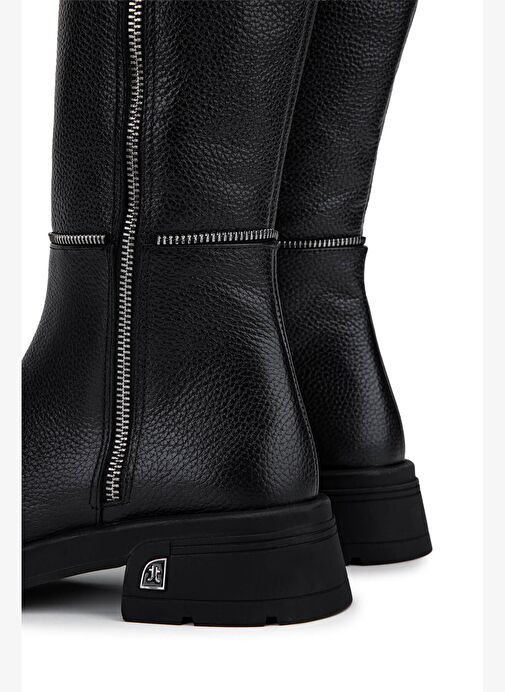 Tamer Tanca Kadın Hakiki Deri Siyah Floter Klasik Çizme - Görsel 6