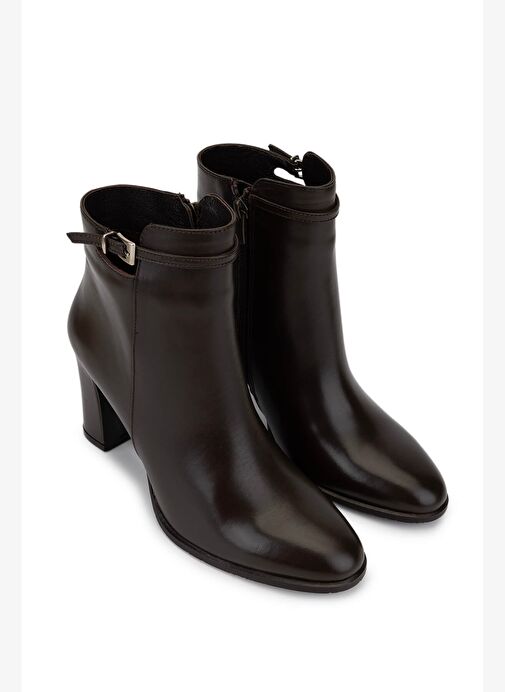 Tamer Tanca Kadın Hakiki Deri Kahverengi Klasik Bot - Görsel 3