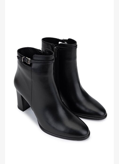 Tamer Tanca Kadın Hakiki Deri Siyah Klasik Bot - Görsel 3