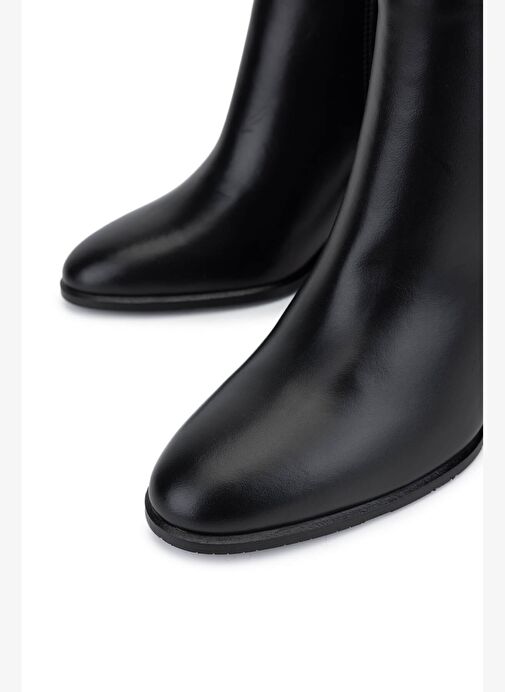 Tamer Tanca Kadın Hakiki Deri Siyah Klasik Bot - Görsel 4