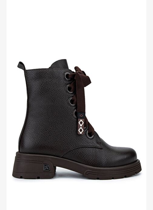 Tamer Tanca Kadın Hakiki Deri Kahverengi Floter Klasik Bot - Görsel 2