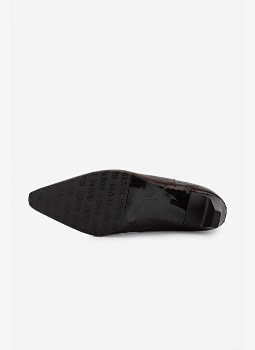 Valmenti Kadın Hakiki Deri Kahverengi Kroko Topuklu Bot - Görsel 5