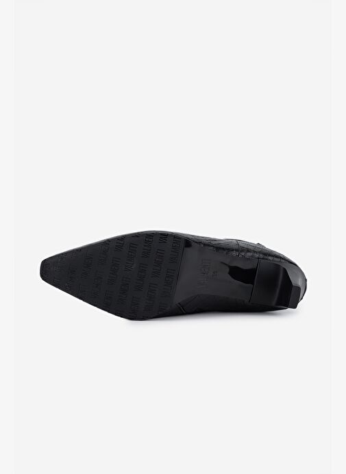 Valmenti Kadın Hakiki Deri Siyah Kroko Topuklu Bot - Görsel 5