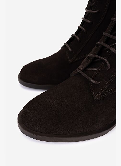 Valmenti Kadın Hakiki Deri Kahverengi Süet Topuklu Bot - Görsel 4