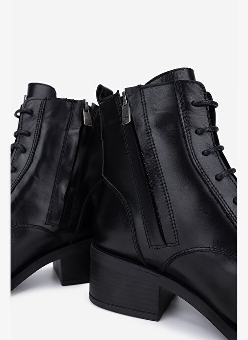 Valmenti Kadın Hakiki Deri Siyah Topuklu Bot - Görsel 6