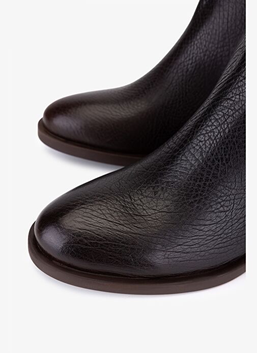 Valmenti Kadın Hakiki Deri Kahverengi Topuklu Çizme - Görsel 4