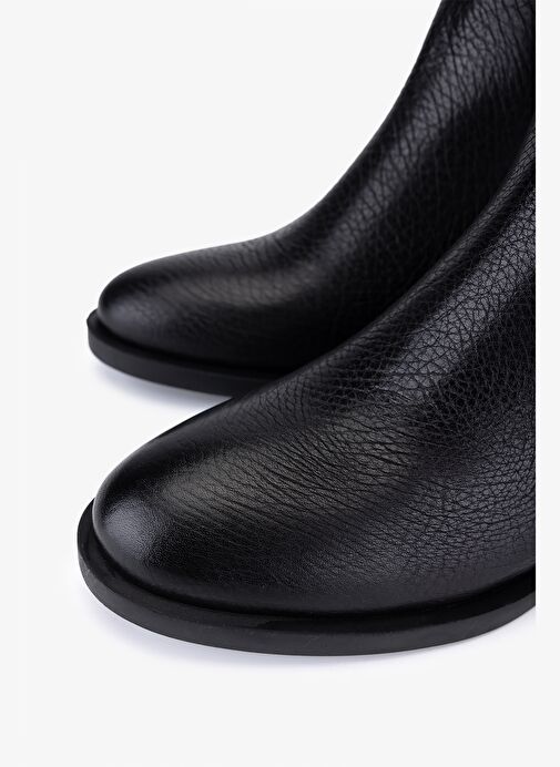 Valmenti Kadın Hakiki Deri Siyah Topuklu Çizme - Görsel 4