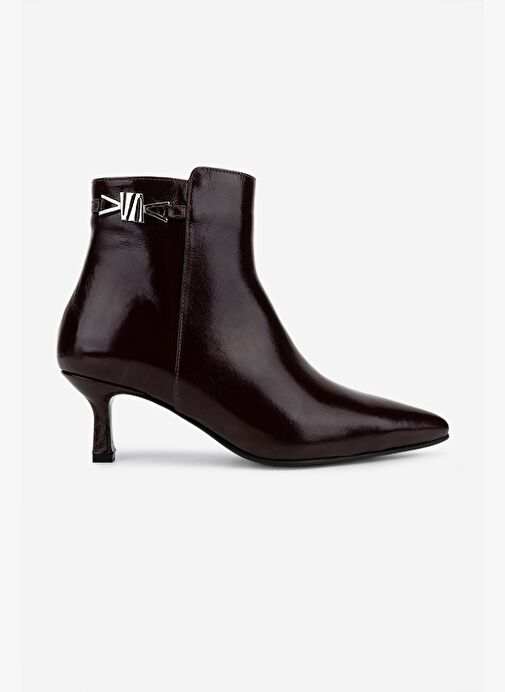 Valmenti Kadın Hakiki Deri Bordo Topuklu Bot - Görsel 2