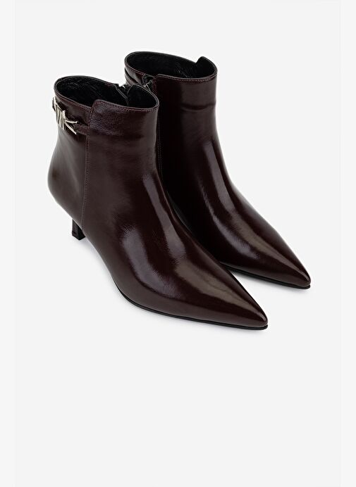 Valmenti Kadın Hakiki Deri Bordo Topuklu Bot - Görsel 3