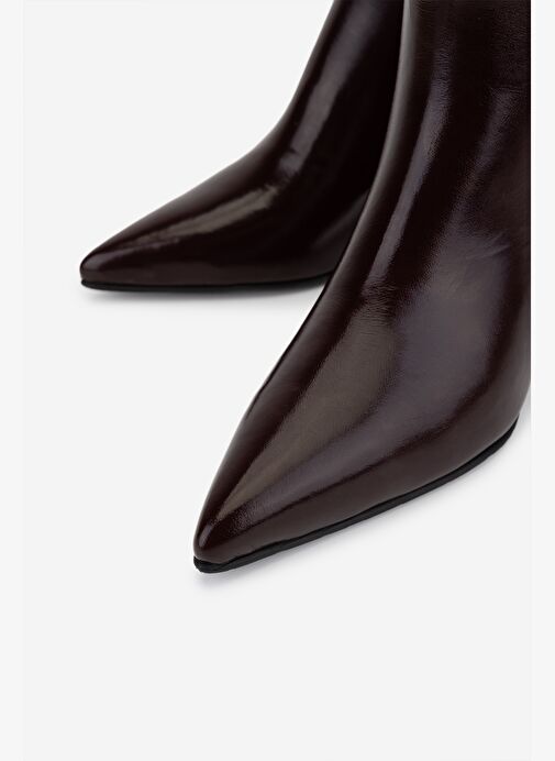 Valmenti Kadın Hakiki Deri Bordo Topuklu Bot - Görsel 4