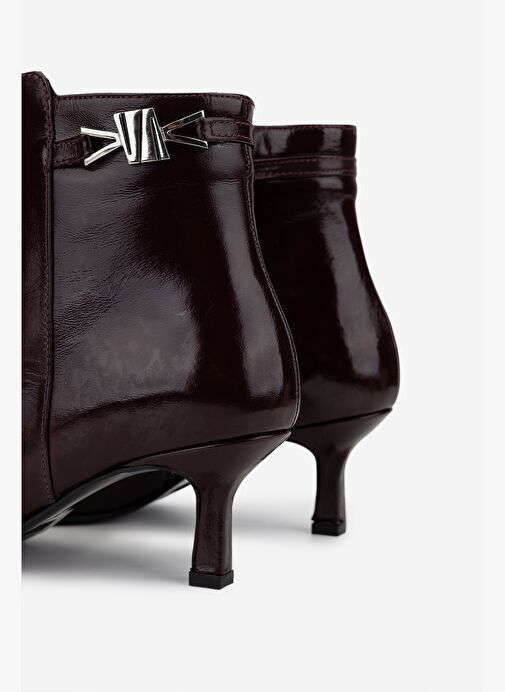 Valmenti Kadın Hakiki Deri Bordo Topuklu Bot - Görsel 6
