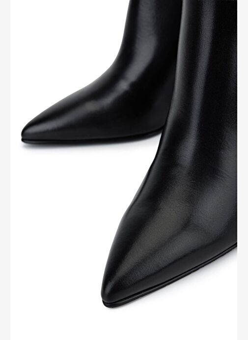 Tamer Tanca Kadın Hakiki Deri Siyah Abiye Bot - Görsel 5
