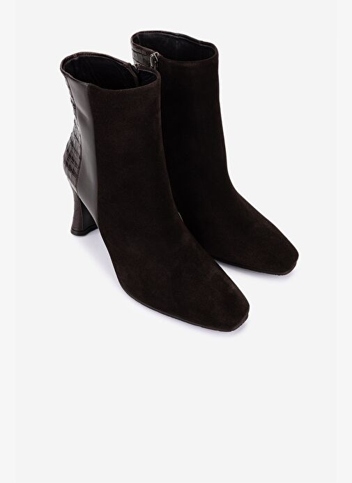 Valmenti Kadın Hakiki Deri Kahverengi Topuklu Bot - Görsel 3