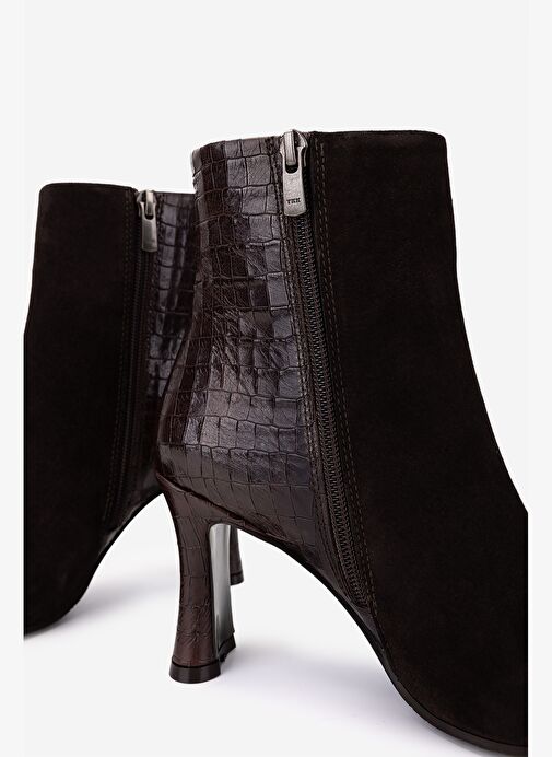 Valmenti Kadın Hakiki Deri Kahverengi Topuklu Bot - Görsel 6