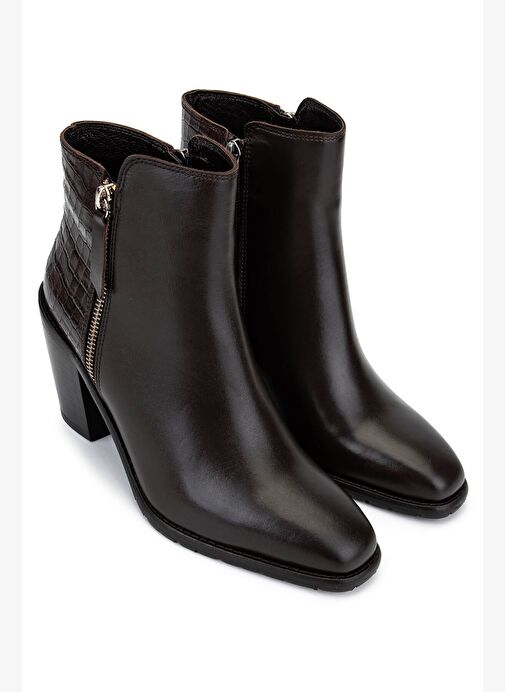 Tamer Tanca Kadın Hakiki Deri Kahverengi Klasik Bot - Görsel 3