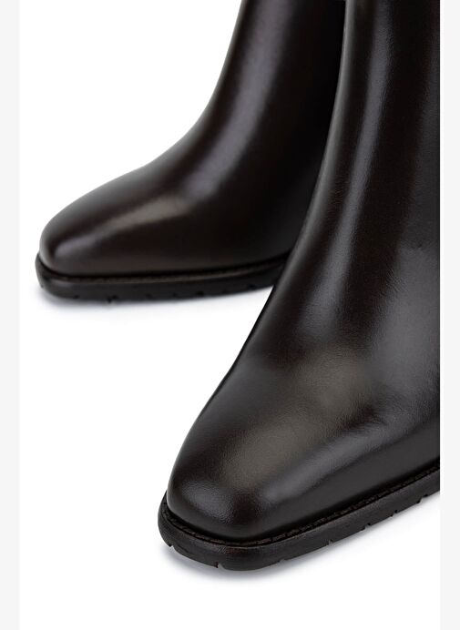 Tamer Tanca Kadın Hakiki Deri Kahverengi Klasik Bot - Görsel 5