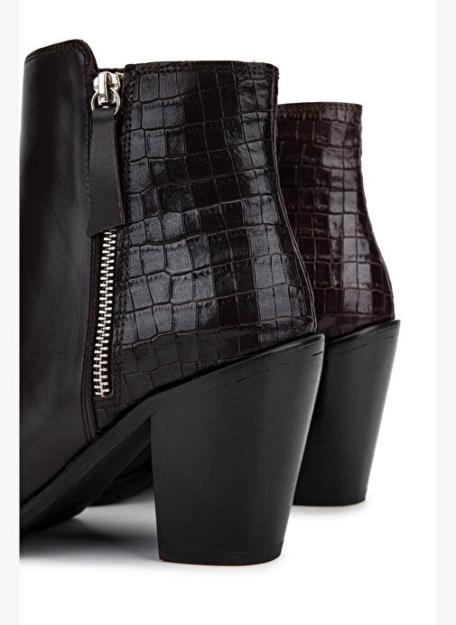 Tamer Tanca Kadın Hakiki Deri Kahverengi Klasik Bot - Görsel 6