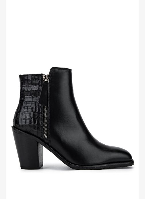 Tamer Tanca Kadın Hakiki Deri Siyah Klasik Bot - Görsel 2