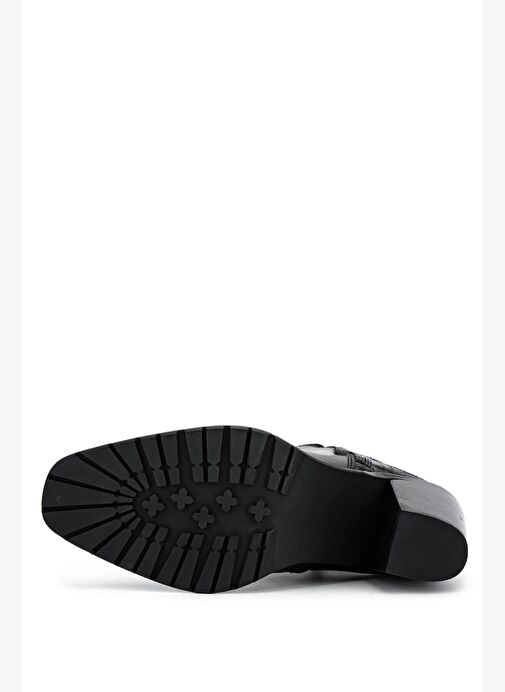 Tamer Tanca Kadın Hakiki Deri Siyah Klasik Bot - Görsel 4