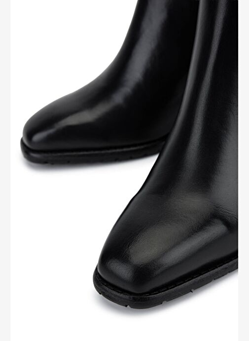 Tamer Tanca Kadın Hakiki Deri Siyah Klasik Bot - Görsel 5