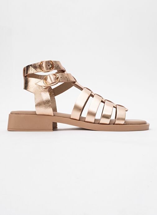 FRADE Rose Kristal Hakiki Deri Kadın Sandalet - Görsel 6