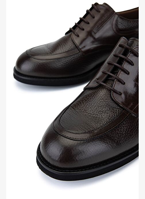 Tamer Tanca Erkek Hakiki Deri Kahverengi Klasik Ayakkabı - Görsel 5