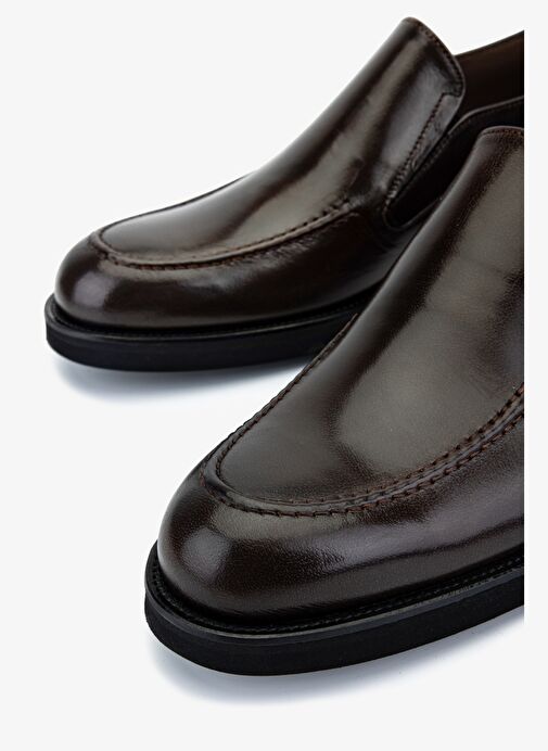 Valmenti Erkek Hakiki Deri Kahverengi Klasik Ayakkabı - Görsel 4