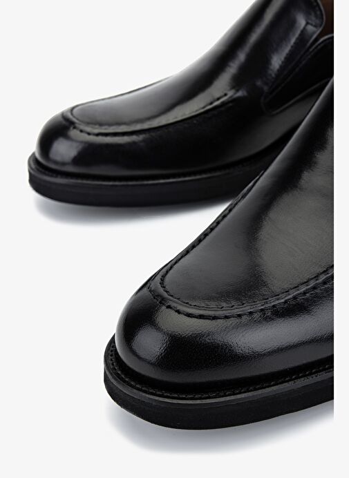 Valmenti Erkek Hakiki Deri Siyah Klasik Ayakkabı - Görsel 4