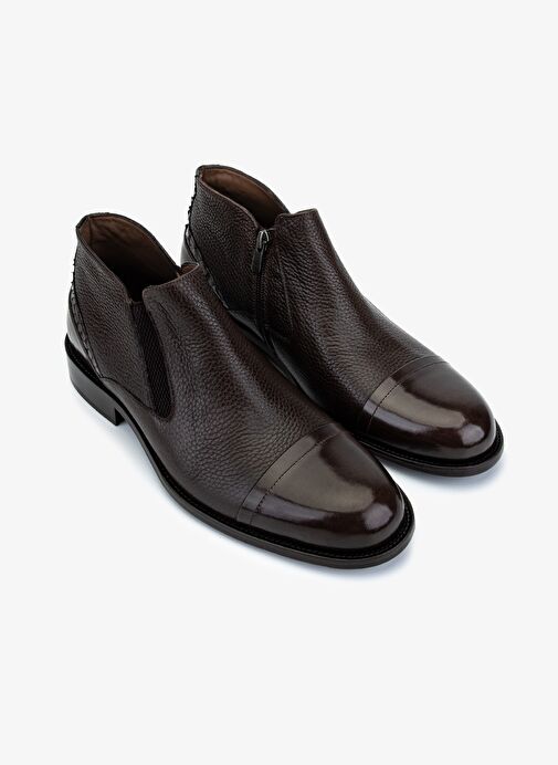 Valmenti Erkek Hakiki Deri Kahverengi Klasik Bot - Görsel 3