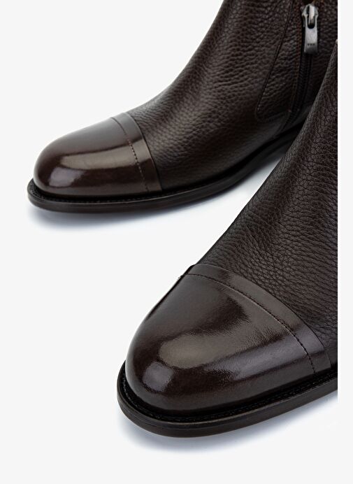 Valmenti Erkek Hakiki Deri Kahverengi Klasik Bot - Görsel 4